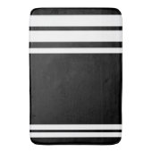 Schwarz: Moderne Linien in weißen Streifen Badematte (Vorderseite Vertikal)