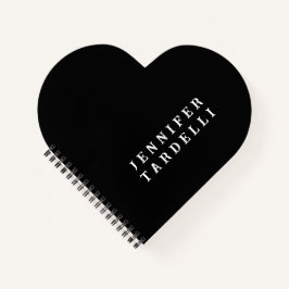 Schwarz Moderne Minimalistisch Elegant Ihr Name Notizblock