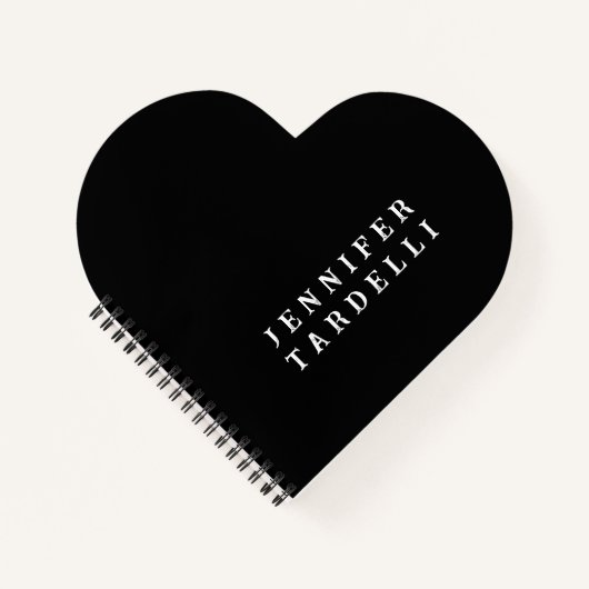 Schwarz Moderne Minimalistisch Elegant Ihr Name Notizblock (Vorderseite)