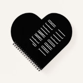 Schwarz Moderne Minimalistisch Elegant Ihr Name Notizblock (Vorderseite)