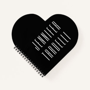 Schwarz Moderne Minimalistisch Elegant Ihr Name Notizblock