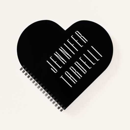 Schwarz Moderne Minimalistisch Elegant Ihr Name Notizblock (Vorderseite)