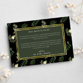Schwarz Moderne Rustikale Botanische Hochzeit Dankeskarte