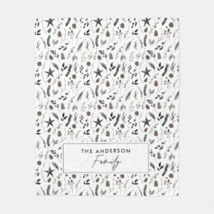 Schwarz moderne Skandale elegante Drehbuch Weihnac Fleecedecke