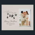 Schwarz-Moderne Skandale elegante Drehbuch Weihnac Poster<br><div class="desc">Schwarz moderne elegante rustikale Aquarell beige natürliche skandinavische zeitgenössische gedämpfte Farben Beige, Schwarz-Weiß Foto Weihnachts Wohngestaltung Poster.</div>