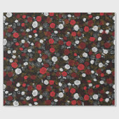 Schwarz | Moderne und elegante Imitate Glitzer Flo Geschenkpapier (Flach)