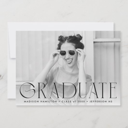 Schwarz | Moderner Abschluss für Foto Ankündigung (Vorderseite)