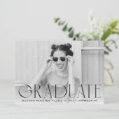 Schwarz | Moderner Abschluss für Foto Ankündigung (Stehend Vorderseite)