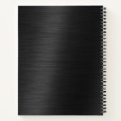 Schwarz Moderner einfacher Personalisierter Name B Notizblock (Rückseite)