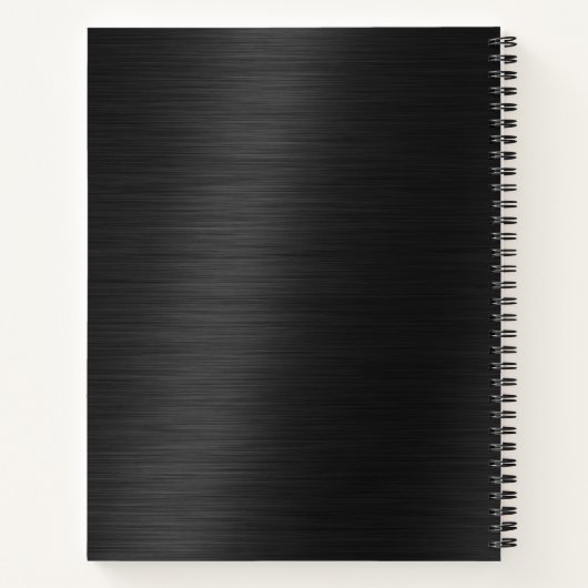 Schwarz Moderner einfacher Personalisierter Name B Notizblock (Rückseite)