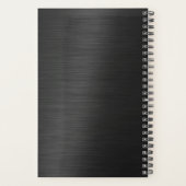 Schwarz Moderner einfacher Personalisierter Name B Planer (Rückseite)