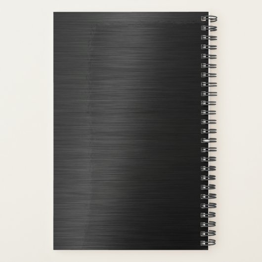 Schwarz Moderner einfacher Personalisierter Name B Planer (Rückseite)