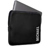 Schwarz Moderner Minimalistischer Personalisierter Laptopschutzhülle (Vorne Rechts)