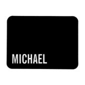 Schwarz Moderner Minimalistischer Personalisierter Magnet (Horizontal)
