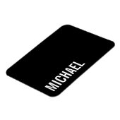Schwarz Moderner Minimalistischer Personalisierter Magnet (Linke Seite)