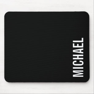 Schwarz Moderner Minimalistischer Personalisierter Mousepad