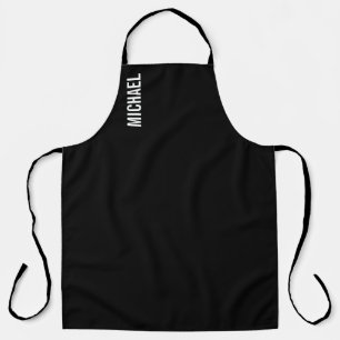 Schwarz Moderner Minimalistischer Personalisierter Schürze