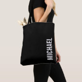 Schwarz Moderner Minimalistischer Personalisierter Tasche (Von Nahem)