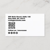 Schwarz - Moderner, mutiger QR-Code Visitenkarte (Rückseite)