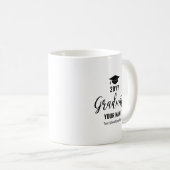 Schwarz | Moderner Personalisierter Abschluss gibt Kaffeetasse (VorderseiteRechts)