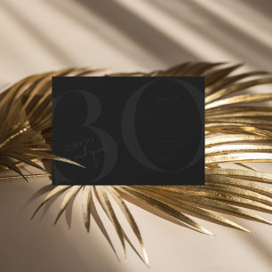 Schwarz   Modernes 30. Geburtstag Party Vielen Dan Dankeskarte