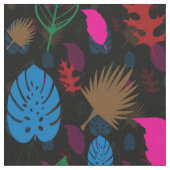 Schwarz Modernes Abstraktes Leaf-Muster Stoff (Nahaufnahme)