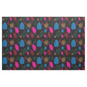 Schwarz Modernes Abstraktes Leaf-Muster Stoff (Fat Quarter (45,7 x 55,9 cm))