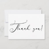 Schwarz-Modernes, einfaches Skript Dankeskarte (Vorderseite)