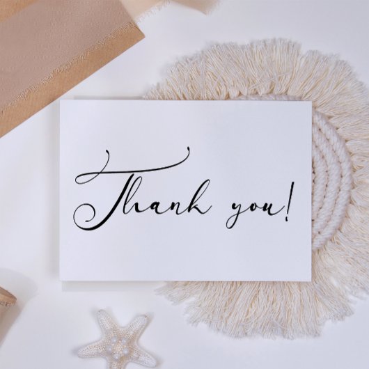 Schwarz-Modernes, einfaches Skript Dankeskarte