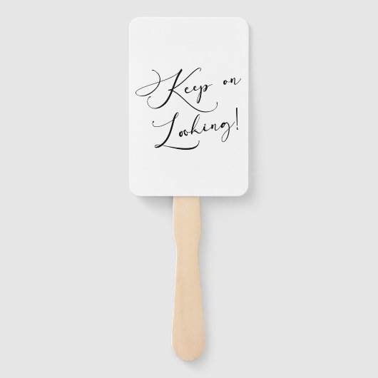 Schwarz Modernes einfaches Skript sagt Ja zum Klei Fächer (Rückseite)