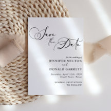 Schwarz Modernes einfaches SkriptWedding Save the