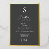 Schwarz Modernes Elegantes Foto Folieneinladung (Vorderseite)