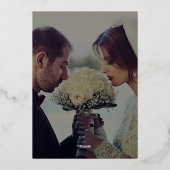 Schwarz Modernes Elegantes Foto Folieneinladung (Rückseite)