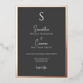 Schwarz Modernes Elegantes Highlight Folieneinladung (Vorderseite)