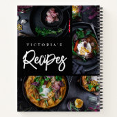 Schwarz Modernes Foto Rezept Notizblock (Rückseite)