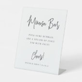 Schwarz | Modernes handgeschriebenes Script Mimosa Sockelschild (Vorderseite)