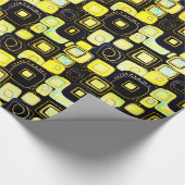 Schwarz | Modernes Imitat Glitzer & Opal Wrapping Geschenkpapier (Ecke)