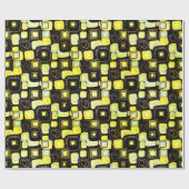 Schwarz | Modernes Imitat Glitzer & Opal Wrapping Geschenkpapier (Flach)