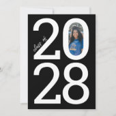 Schwarz Modernes Klassenzimmer und Foto Abschluss Ankündigung (Vorderseite)