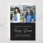 Schwarz Modernes Klassenzimmer und Foto Abschluss Ankündigung (Rückseite)