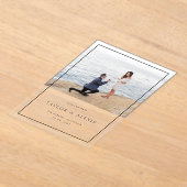 Schwarz-modernes Minimalistisch-Frame-Foto Acryleinladungen (Ablage )