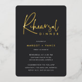 Schwarz | Modernes Minimalistisches Script Probe D Folieneinladung (Vorderseite)