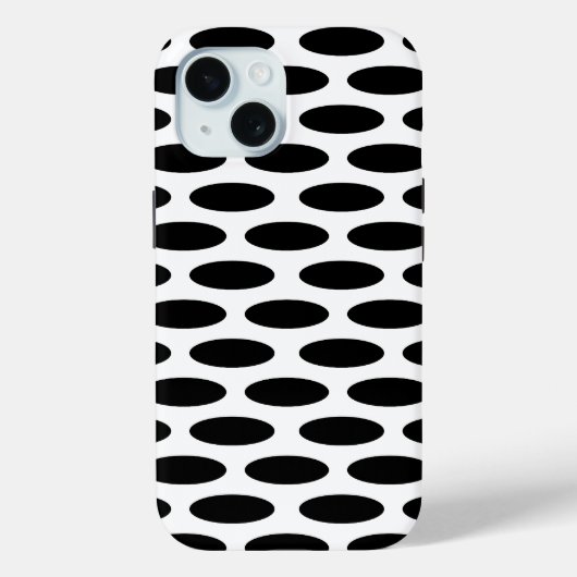 Schwarz Modernes Oval Case-Mate iPhone Hülle (Rückseite)