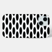 Schwarz Modernes Oval Case-Mate iPhone Hülle (Rückseite (Horizontal))