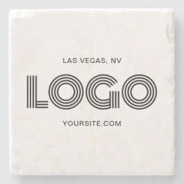 Schwarz-modernes rechteckiges Logo-Promo Steinuntersetzer