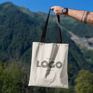 Schwarz-modernes rechteckiges Logo-Promo Tragetasche