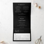 Schwarz-Modernes Skript Hochzeit in einem Dreifach Gefaltete Einladung (Innenseite)