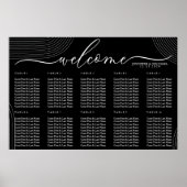 Schwarz Modernes Welcome Geometric Einfache Sitzge Poster (Vorne)