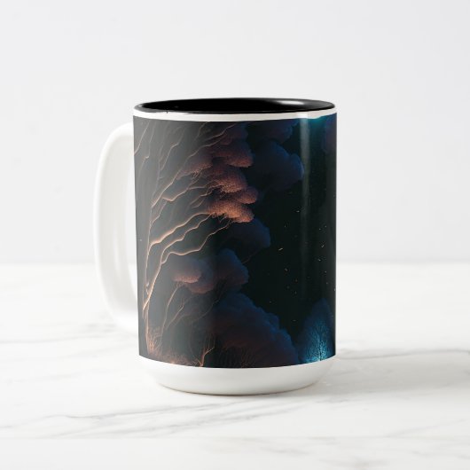 Schwarz & Mond Zweifarbige Tasse (Vorderseite Links)