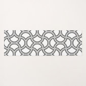 Schwarz monochrome Art-Deco-Muster Monogram Yogamatte (Rückseite (Horizontal))